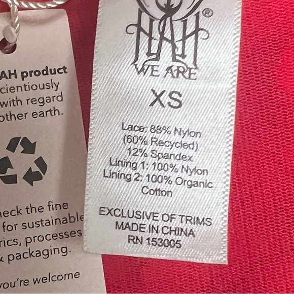 NWT $98 We Are HAH X Free People Spinster Reversible Bodysuit XS Siren Red Top - Picture 12 of 16